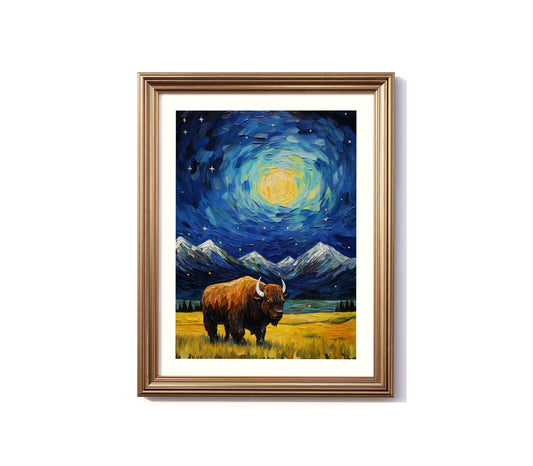 A Starry Night in Wyoming: Bison King