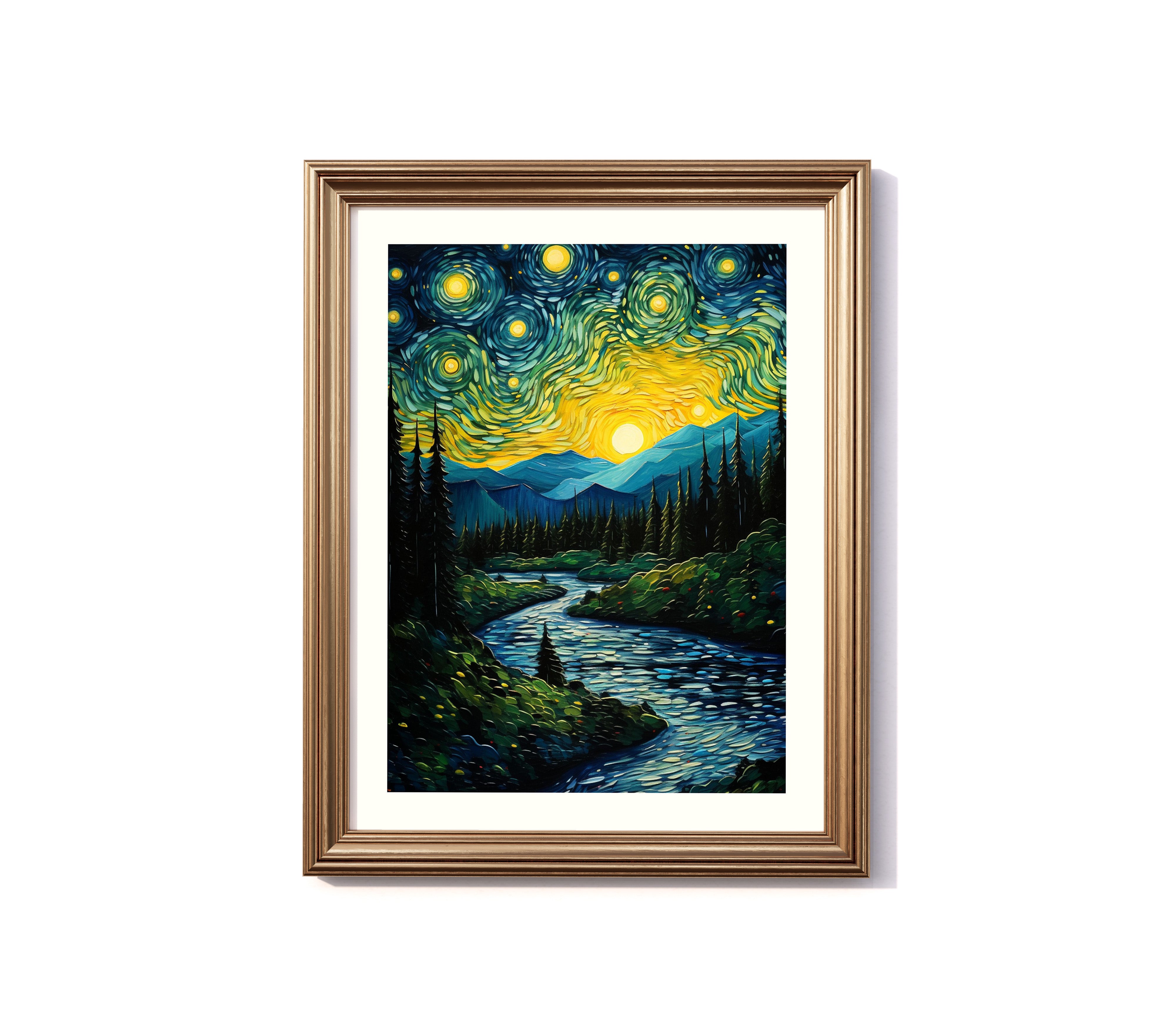 A Starry Night in Oregon: Green and Gold