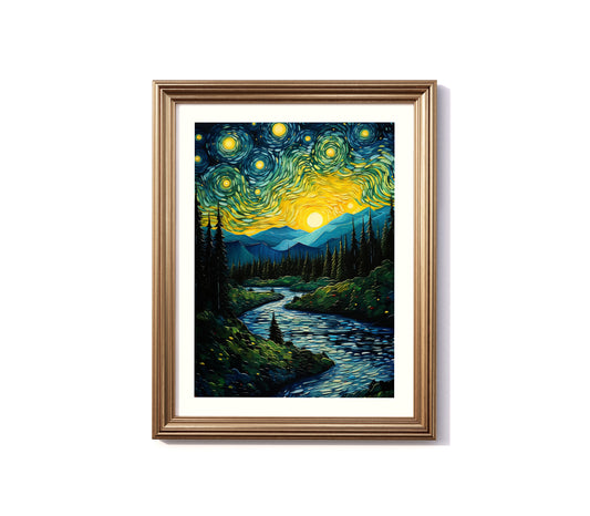 A Starry Night in Oregon: Green and Gold