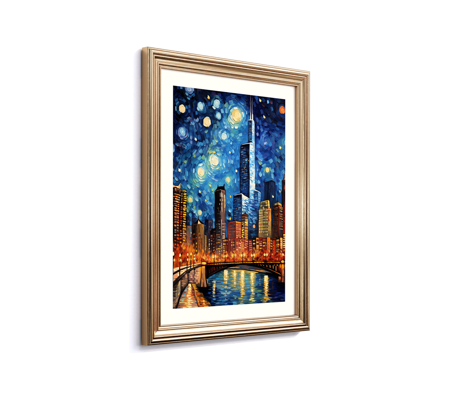 A Starry Night in Illinois: Urban Panorama