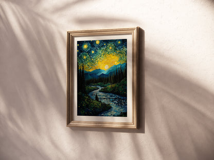 A Starry Night in Oregon: Green and Gold