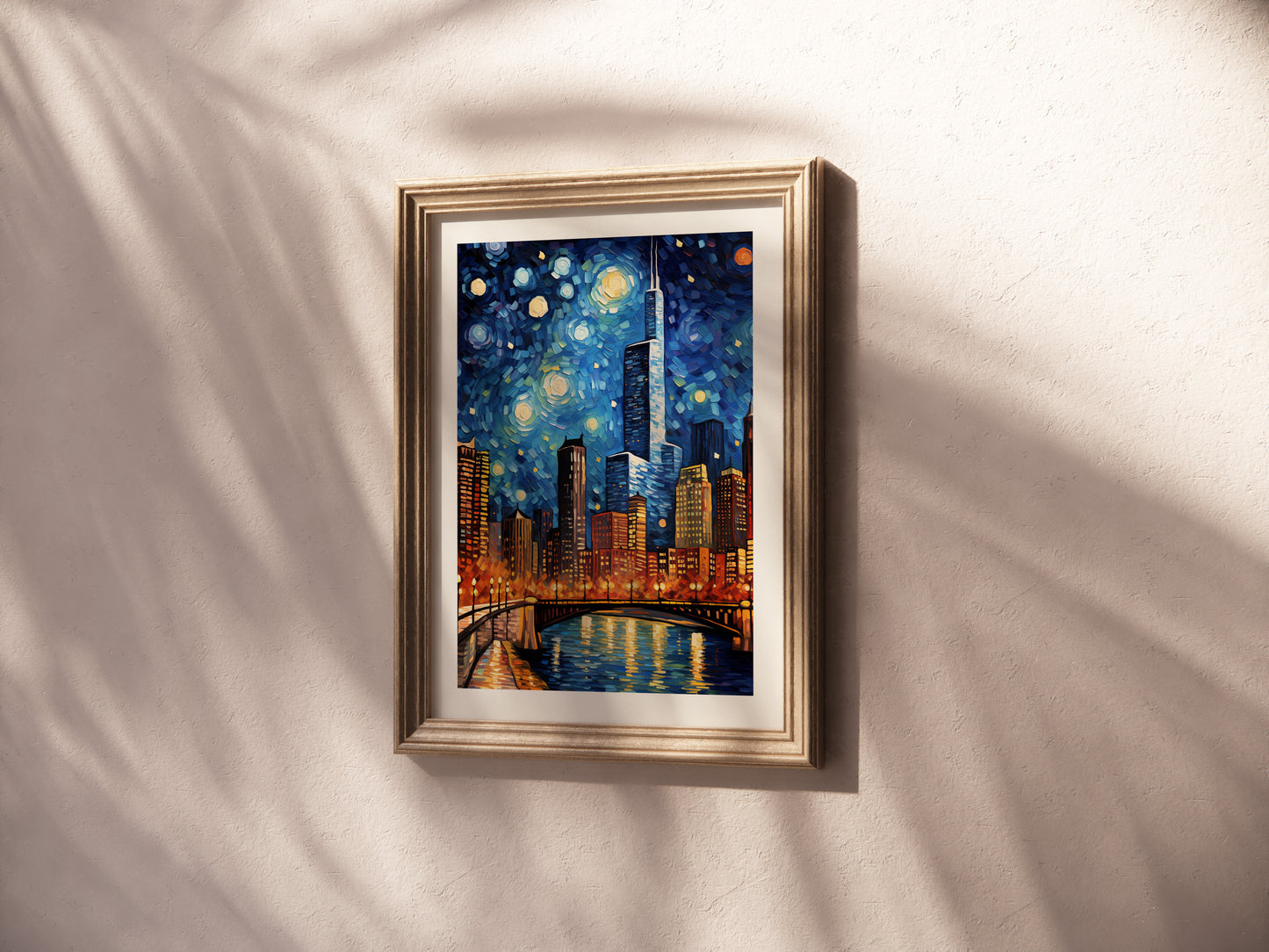 A Starry Night in Illinois: Urban Panorama