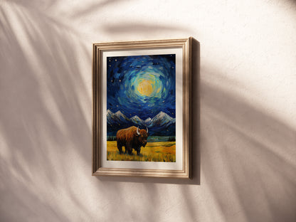 A Starry Night in Wyoming: Bison King