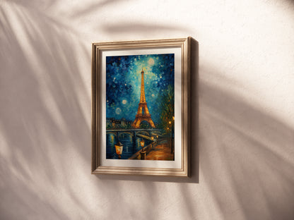 A Starry Night in France: Eiffel Sparkle