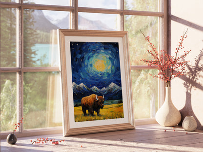 A Starry Night in Wyoming: Bison King