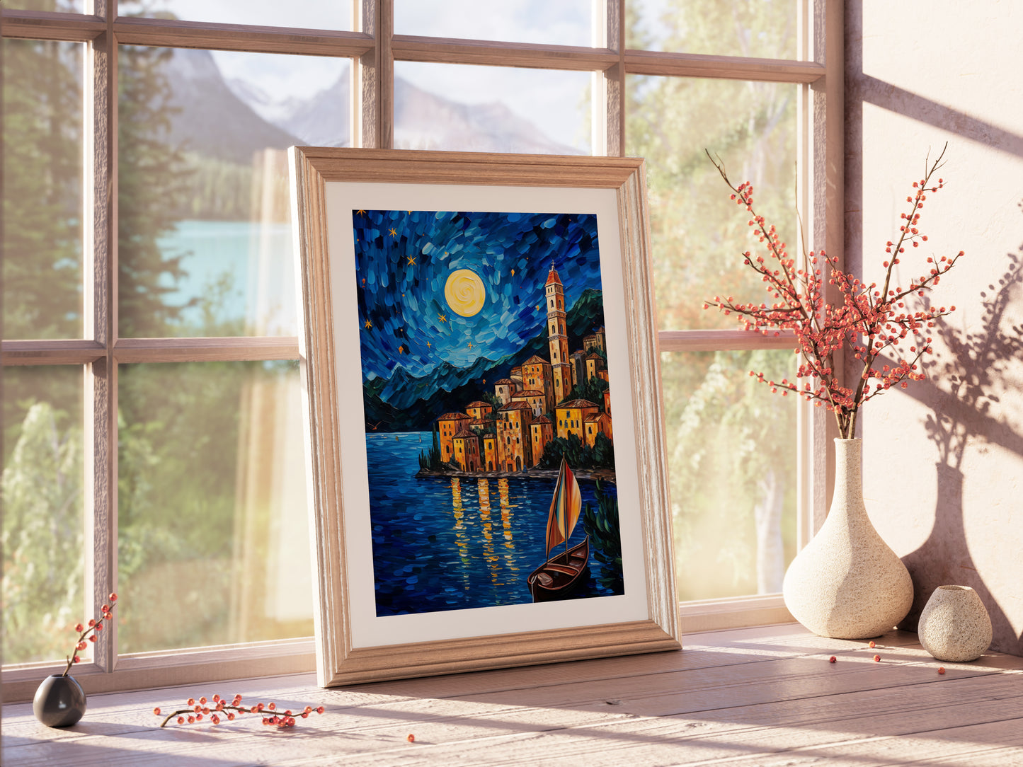 A Starry Night in Italy: Coastal Village